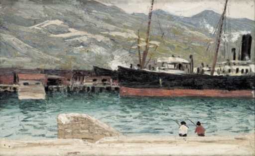 Am Kai / Am Anleger von Nikolai Nikanorowitsch Dubowskoi, 1905.
