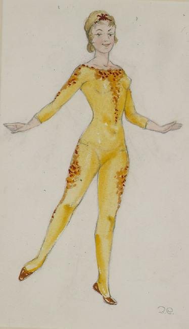 Ballerina in gelber Strumpfhose von Zinaida Markovna Sirvint-Sherman, 1950.