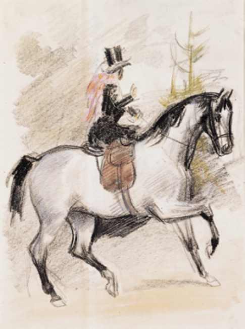 Natascha Rostowa. Jagdszene (Lew Tolstoi, Krieg und Frieden) von Konstantin Iwanowitsch Rudakow.