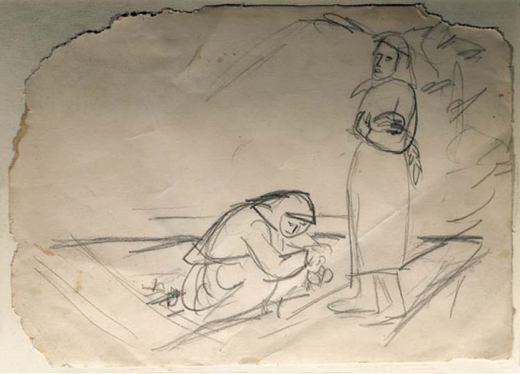 Bäuerinnen bei der Arbeit von Kazimir Sewerinowitsch Malewitsch, 1920.