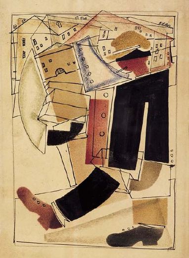 Botenjunge mit Zigarette von Wladimir Wassiljewitsch Lebedew, 1925.