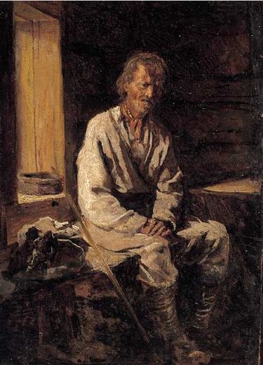 Der Alte am Fenster von Ivan Andreyevich Pelevin, 1899.
