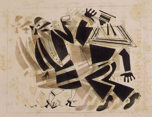 Der Matrose begegnet einer eleganten jungen Frau mit Zigarettenetui von Wladimir Wassiljewitsch Lebedew, 1925.