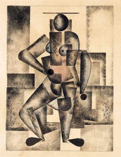 Frau mit blauem Brustbereich von Kazimir Sewerinowitsch Malewitsch, 1920.
