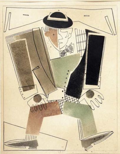 Herr mit Weste und Fliege von Wladimir Wassiljewitsch Lebedew, 1925.