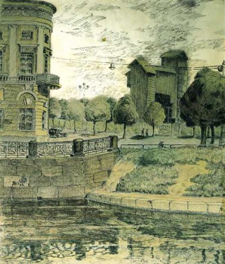 grad. Marsfeld und Fluss Moika von Aleksandr Semionowitsch Wedernikow, 1962.