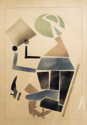 Lesende Dame von Wladimir Wassiljewitsch Lebedew, 1925.