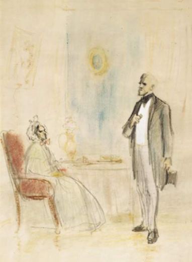 Maria Dimitrewna und Lawrezki (Iwan Turgenew, Ein Adelsnest) von Konstantin Iwanowitsch Rudakow, 1947.