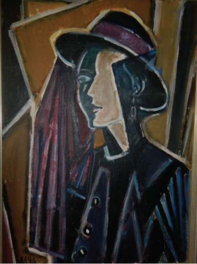 Porträt einer Frau von Alexei Alexandrovich Lazykin, 1996.