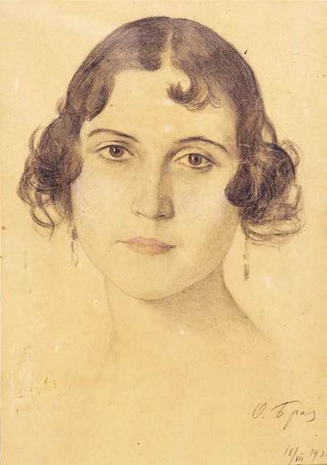 Porträt einer jungen Frau von Osip Emmanuilovich Braz, 1926.
