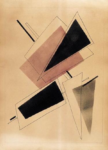 Rauten. Konstruktivistische Figur im Stehen von Wladimir Wassiljewitsch Lebedew, 1925.