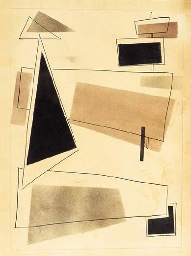 Rauten. Sitzende konstruktivistische Figur von Wladimir Wassiljewitsch Lebedew, 1925.