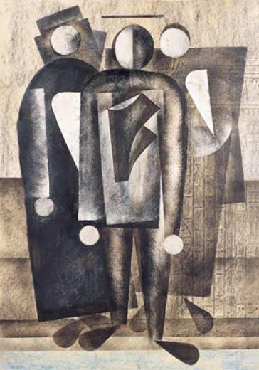 Terzett / Dreiergruppe von Kazimir Sewerinowitsch Malewitsch, c. 1920.